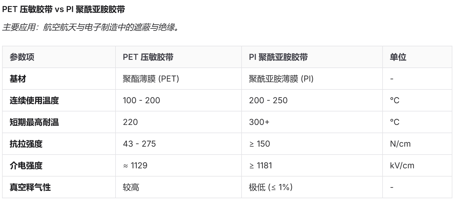 High-Temperature Tapes (PET & PI/Kapton)